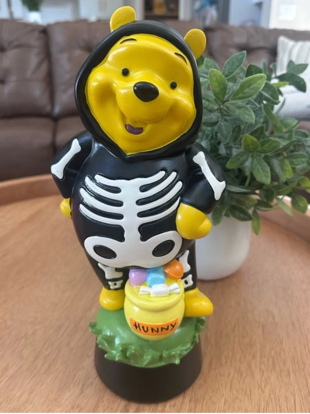 Disney Winnie the Pooh Skeleton Halloween Candy Figure 12” Decor Statue Hunny